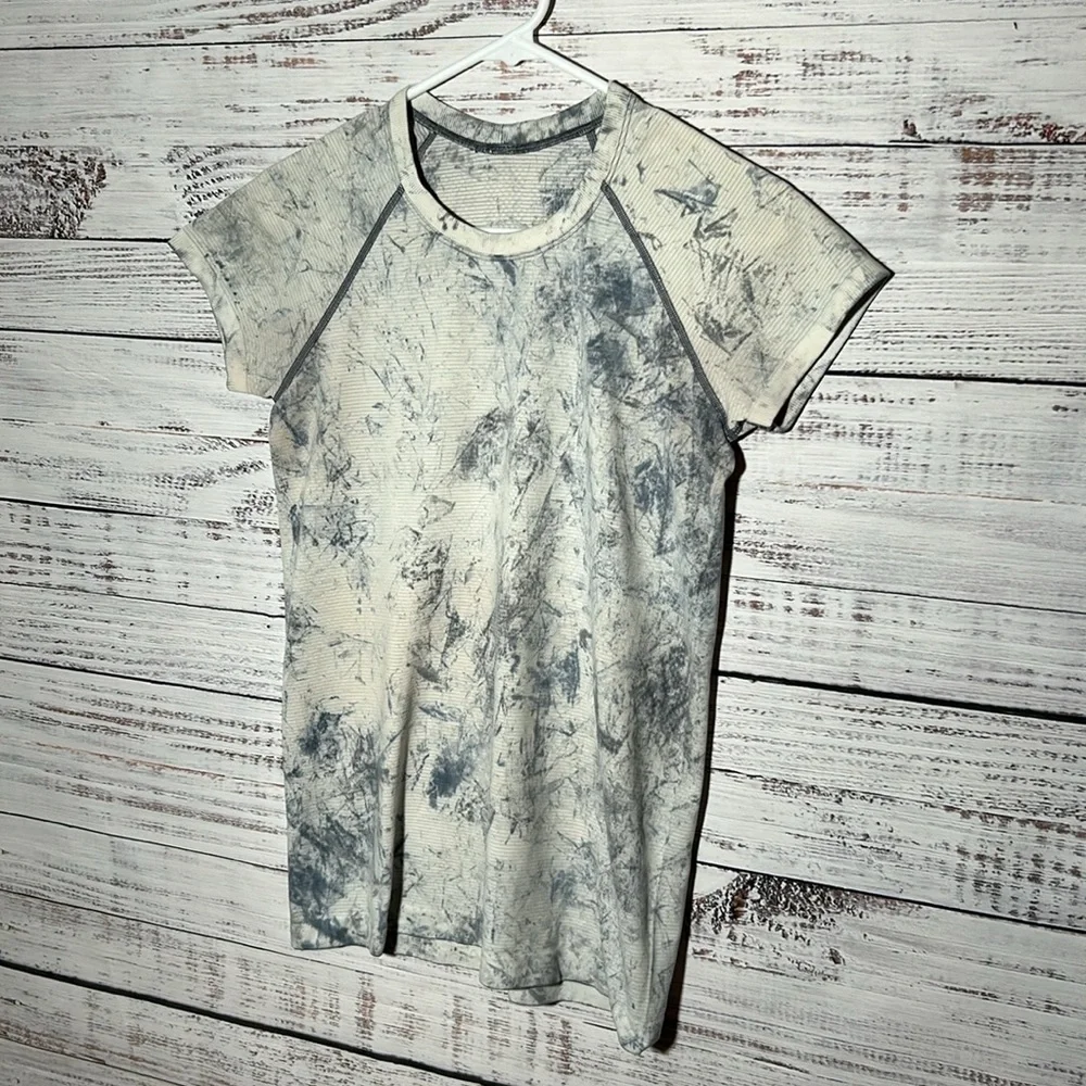 Lululemon Swiftly Tech Short Sleeve 2.0 MultiDye Multi Dye White Grey Black 8